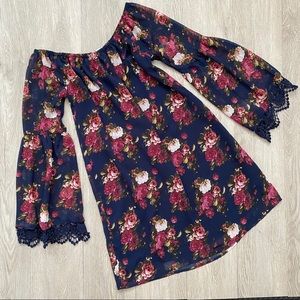 Cotton Candy Off The Shoulder Boho Dress